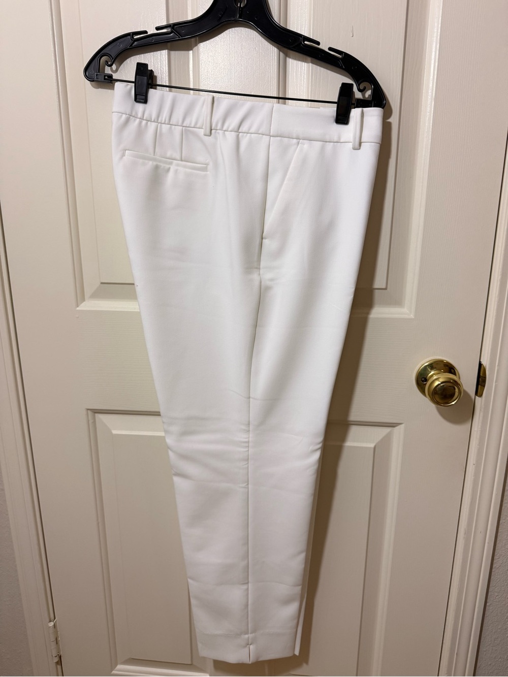 Talbots White Cropped Ponte Tapered Pants